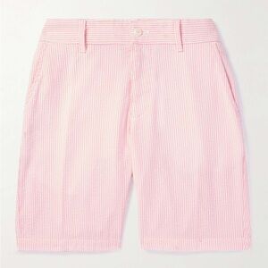 Gap Women’s Seersucker Bermuda Shorts 8 Pink White